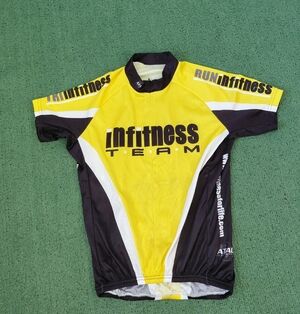 Atac Sportswear Infitness Team Black & Yellow Cycling Jersey Sz XL